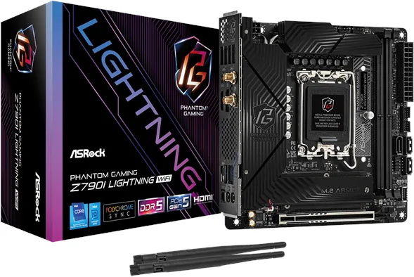 ASRock Z790I PG LIGHTNING WIFI マザーボード - Intel Z790 - Intel LGA1700 ソケット - DDR5 RAM - Mini-ITX