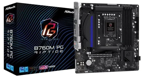 ASRock B760M PG Riptide マザーボード - Intel B760 - Intel LGA1700 ソケット - DDR5 RAM - Micro-ATX